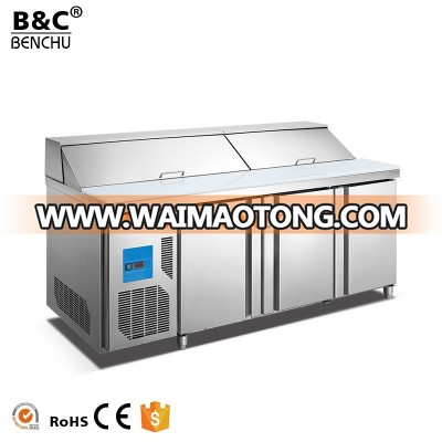 2017 High Quality Commercial Stainless Steel Under Counter Worktop Refrigerated Salad Bar